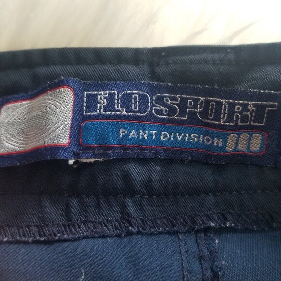 Flosport Navy Blue Work Pants Flap Zipper Front Deep Pockets Belt Loop - Picture 3 of 14